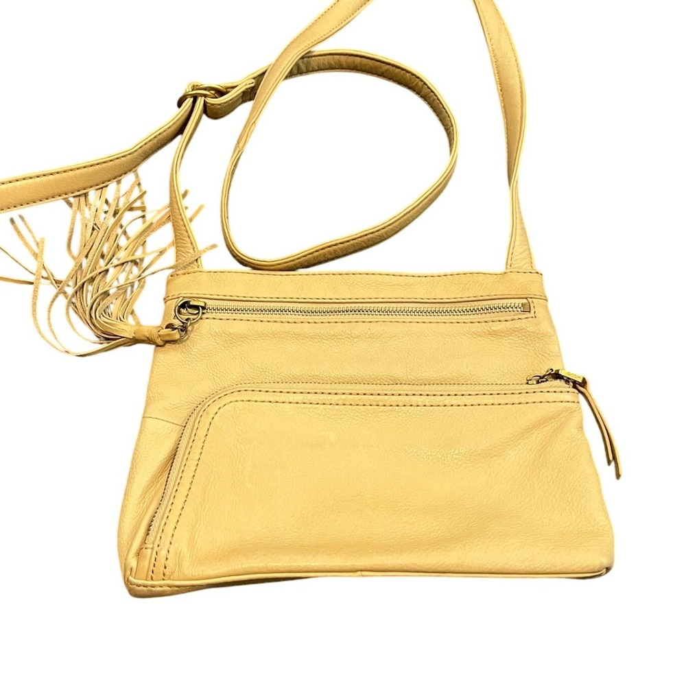 Hobo International Crossbody Bag Womens OS Yellow Leather Tassel Fringe Purse